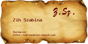 Zih Szabina névjegykártya