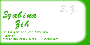 szabina zih business card